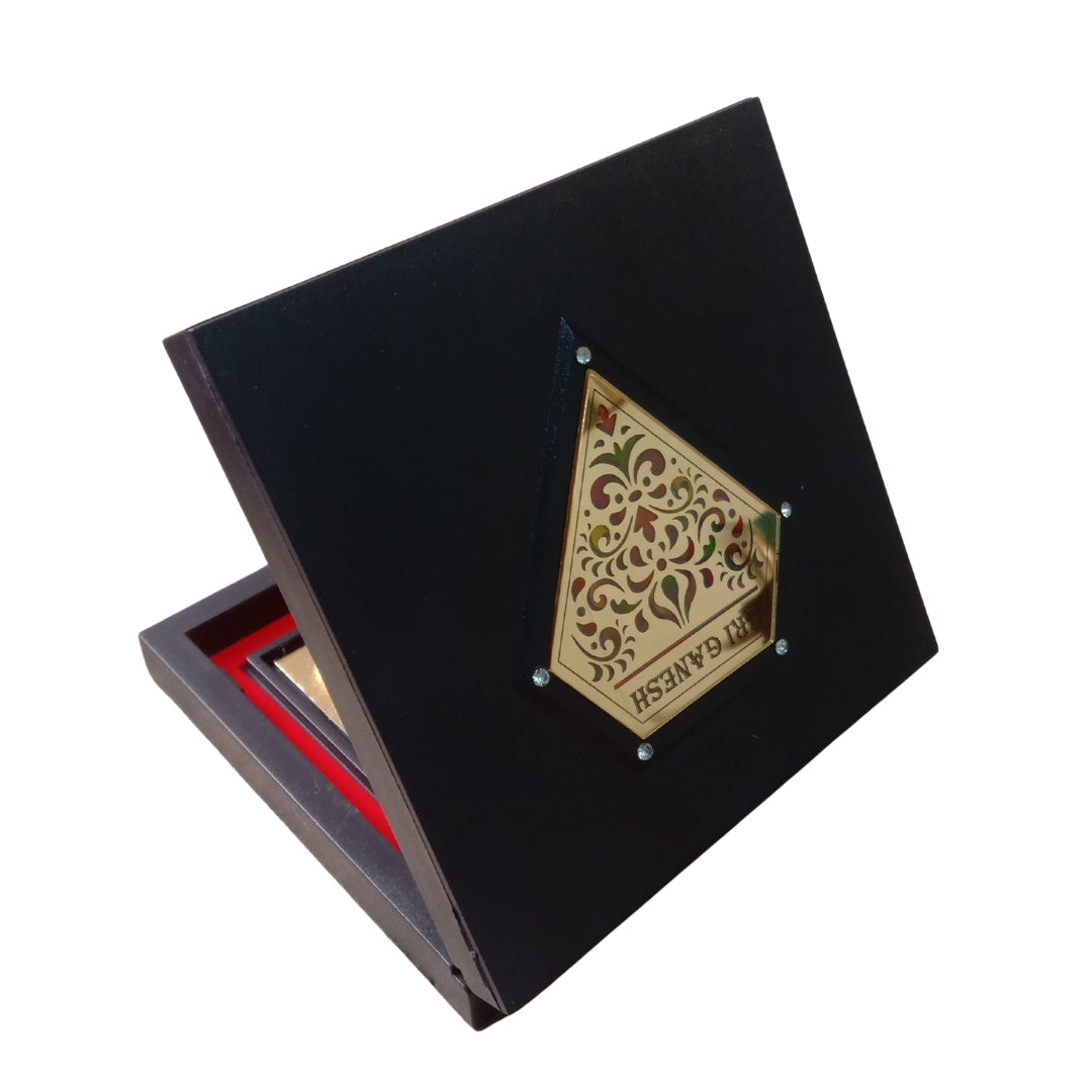Gold-Plated Ganesha Idol & Charan Paduka Gift Box