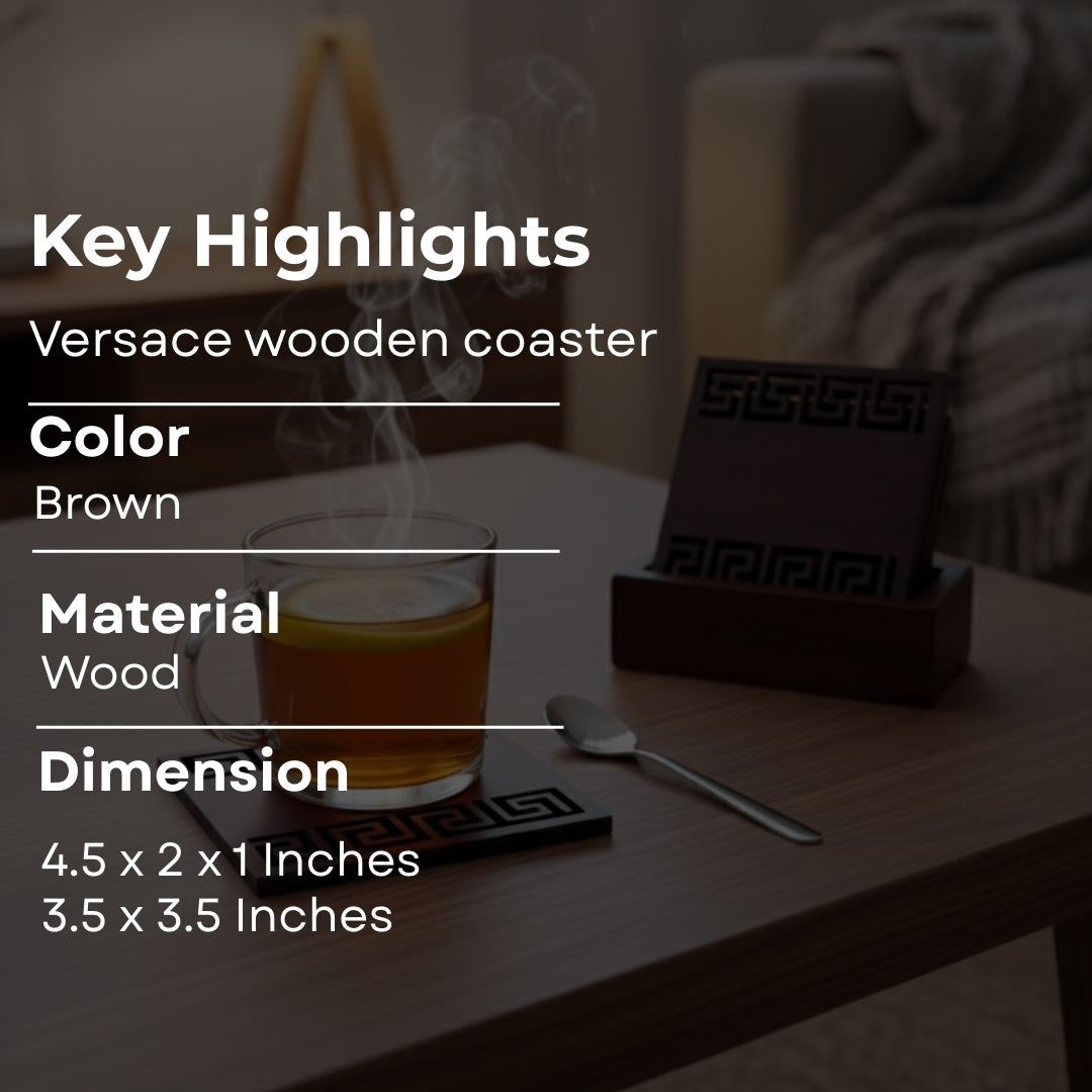 Versace wooden coaster set of 5