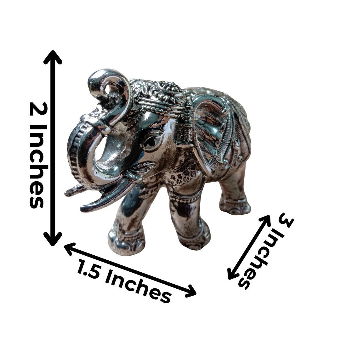 Antique Silver-Plated Elephant Pair (Set of 2, 3-Inch) with Velvet Gift Box (80 characters)