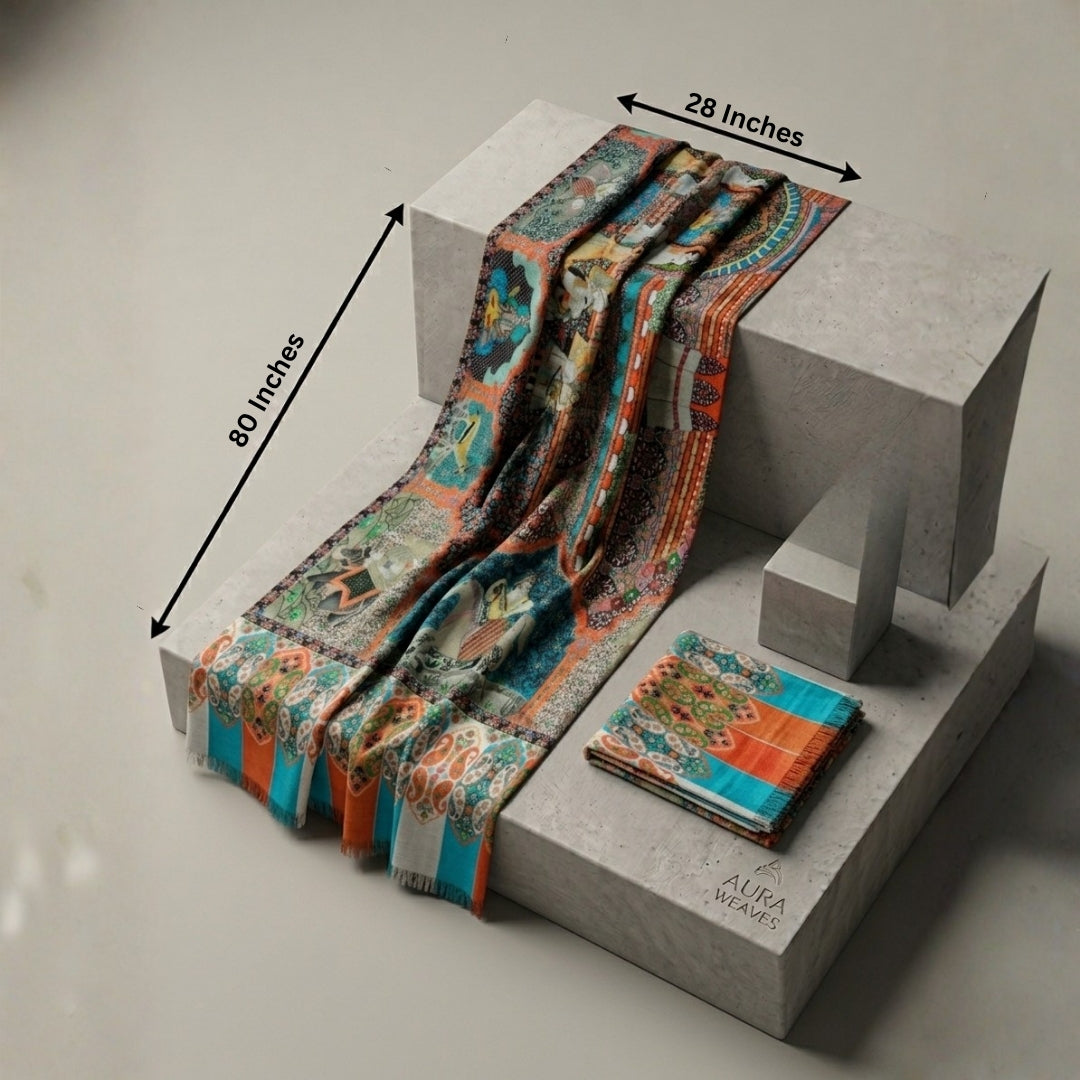 Printed Modal Stole & Jamewar Gents Shawl Gift Set