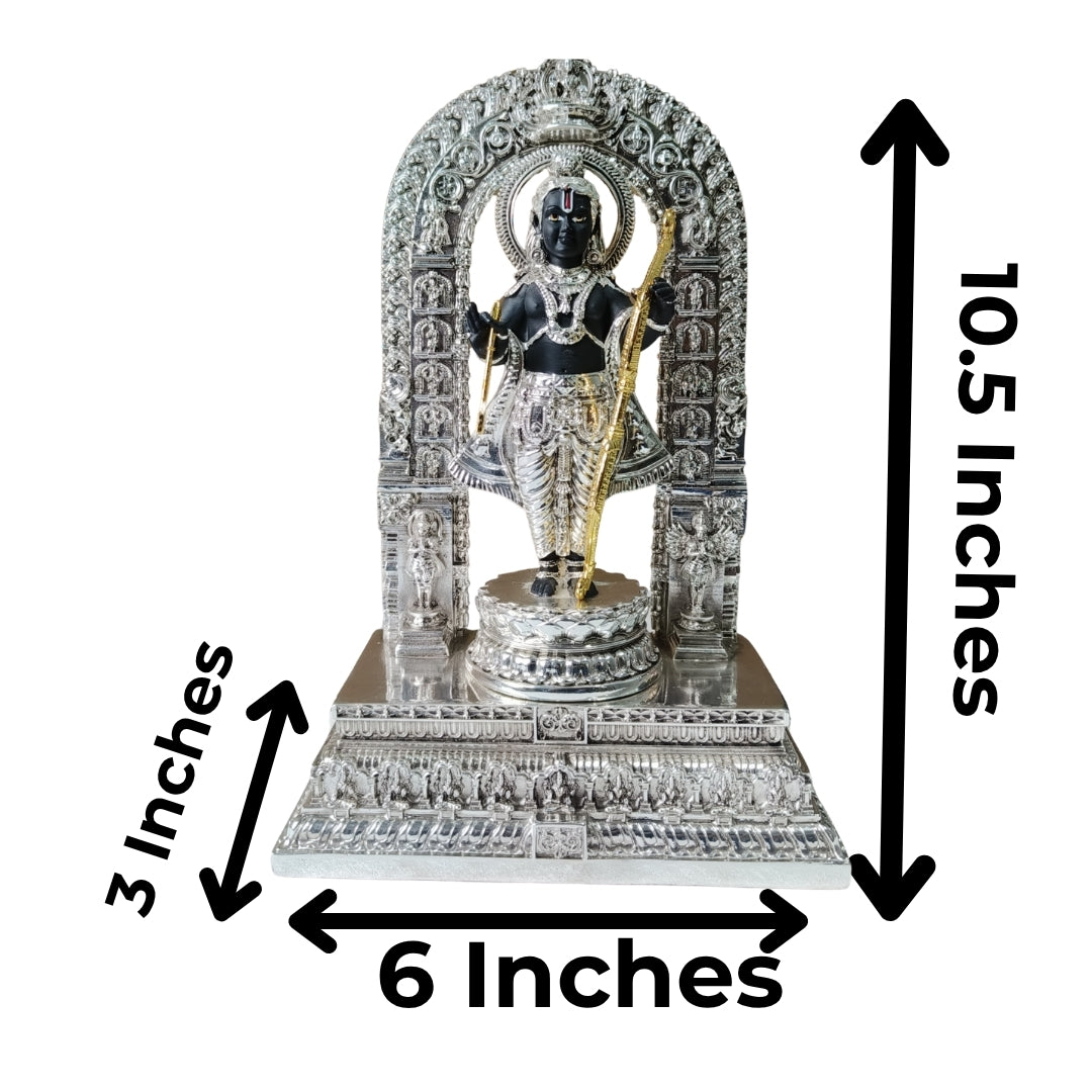 The Home Co- 999 Pure Silver & 24K Gold Plated Divine Lord Ram(Kodanda Rama) Idol