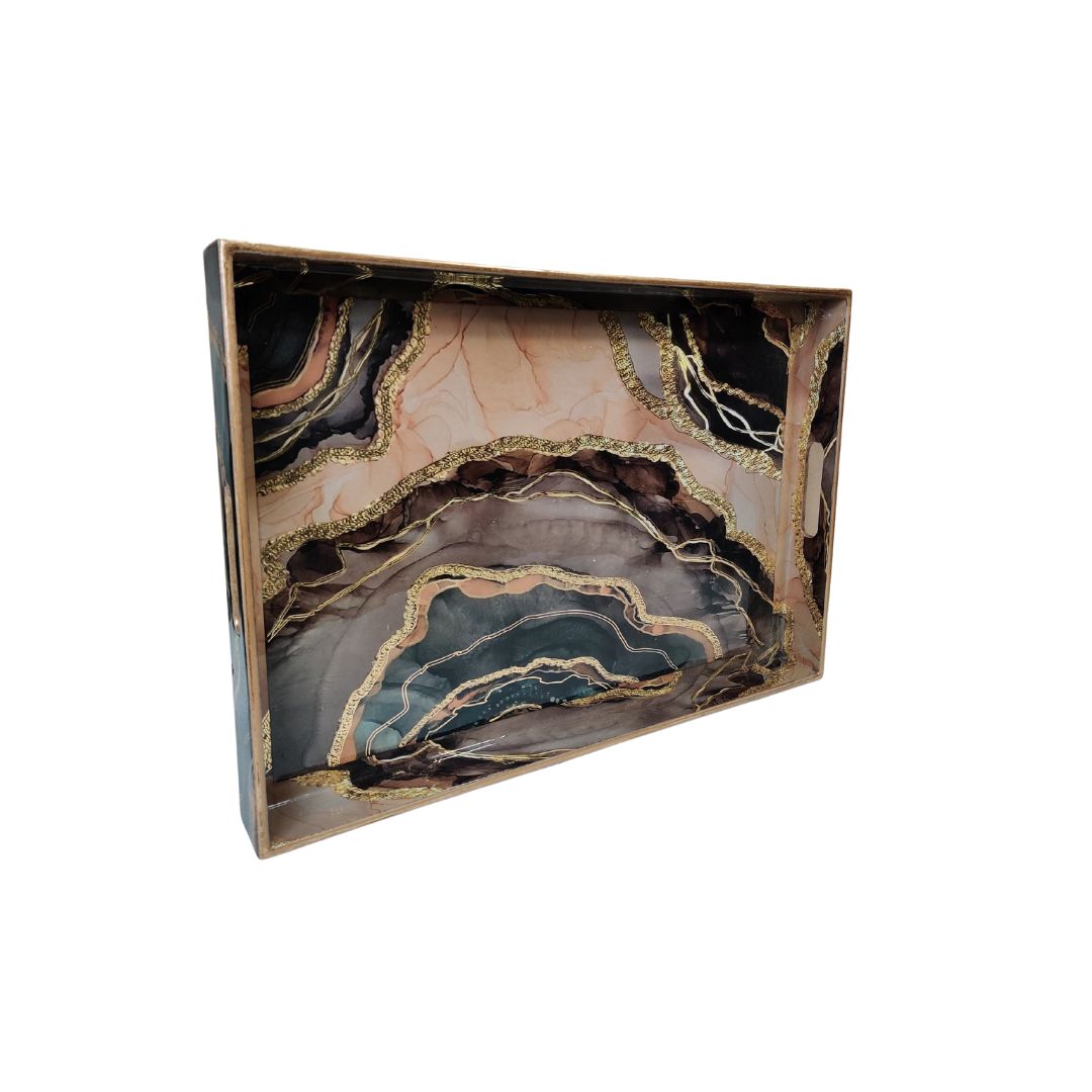 Single Tray - Large Brown Marble