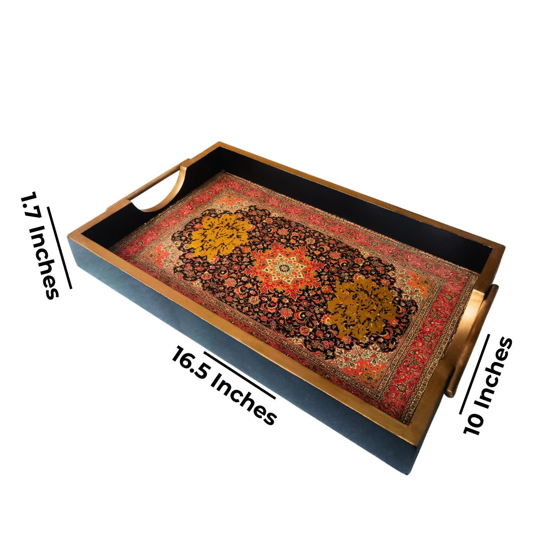 Medium Maroon Digital Wooden Tray