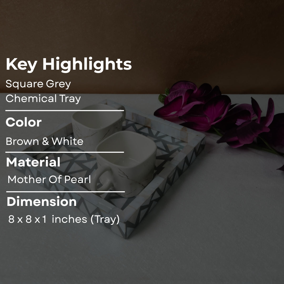 Square Grey Chemical Tray