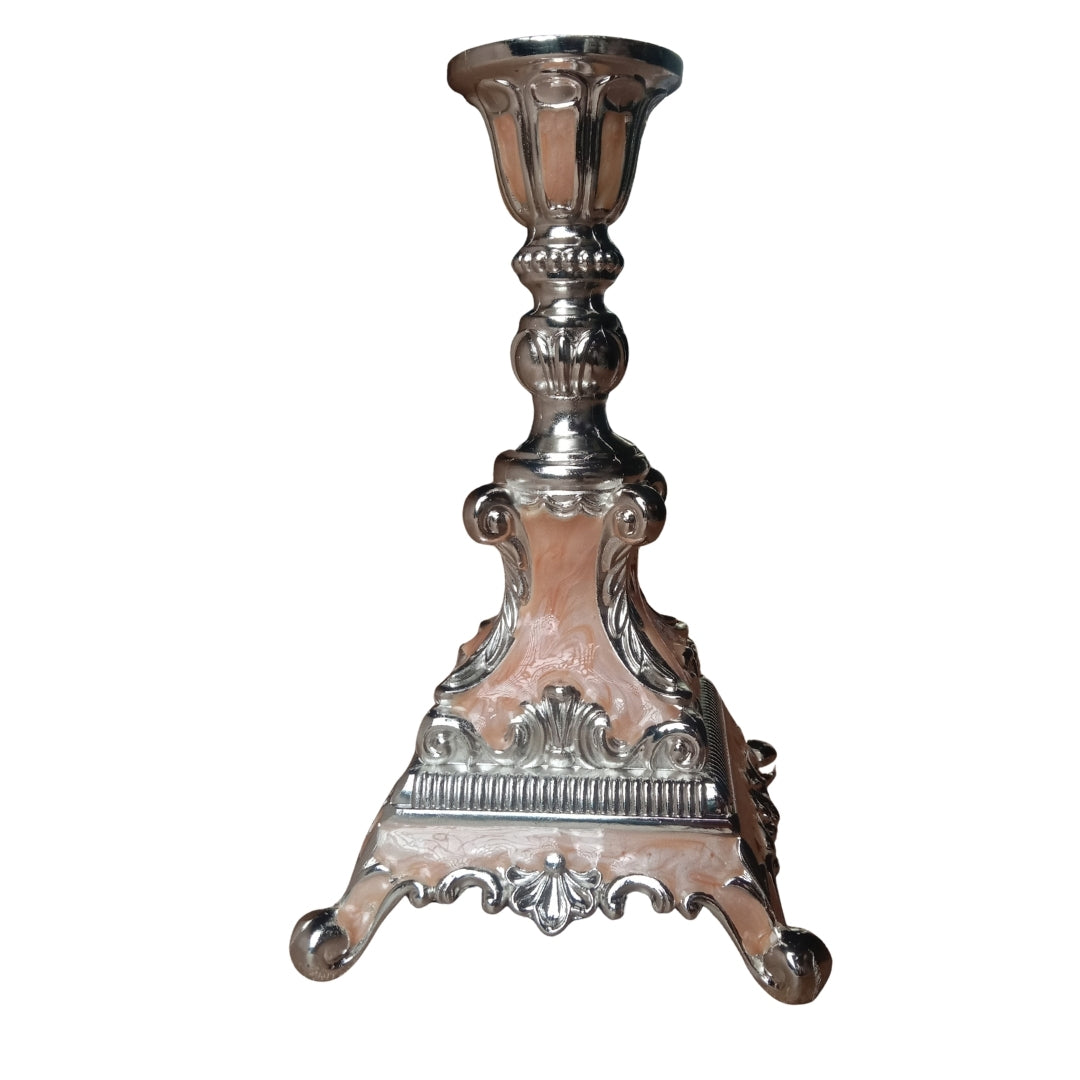 Decorative Silver Plated Candlestick Holders Set of 2