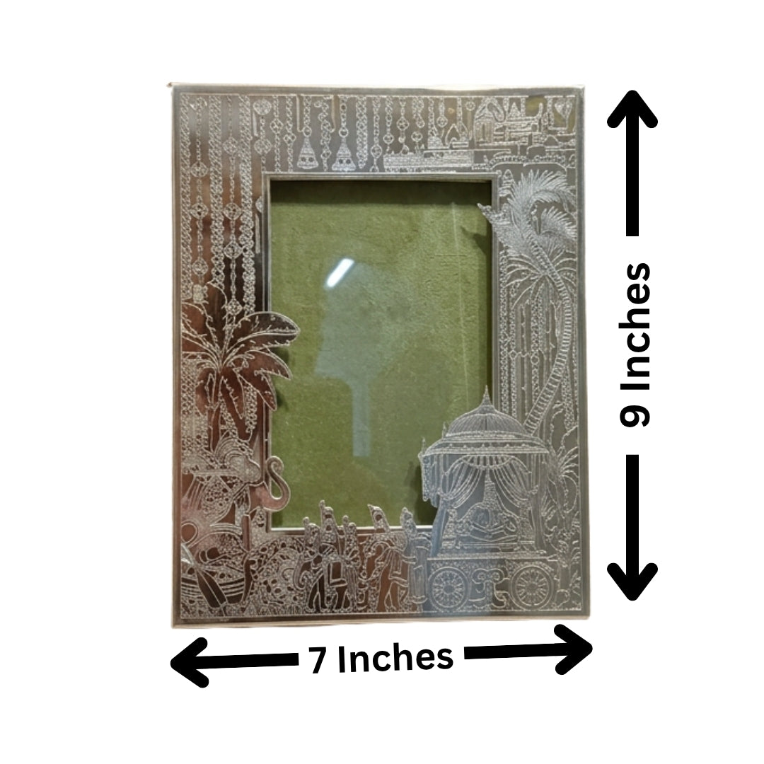 Exquisite Silver-Plated Shahi Baraat Photo Frame with Velvet Gift Box
