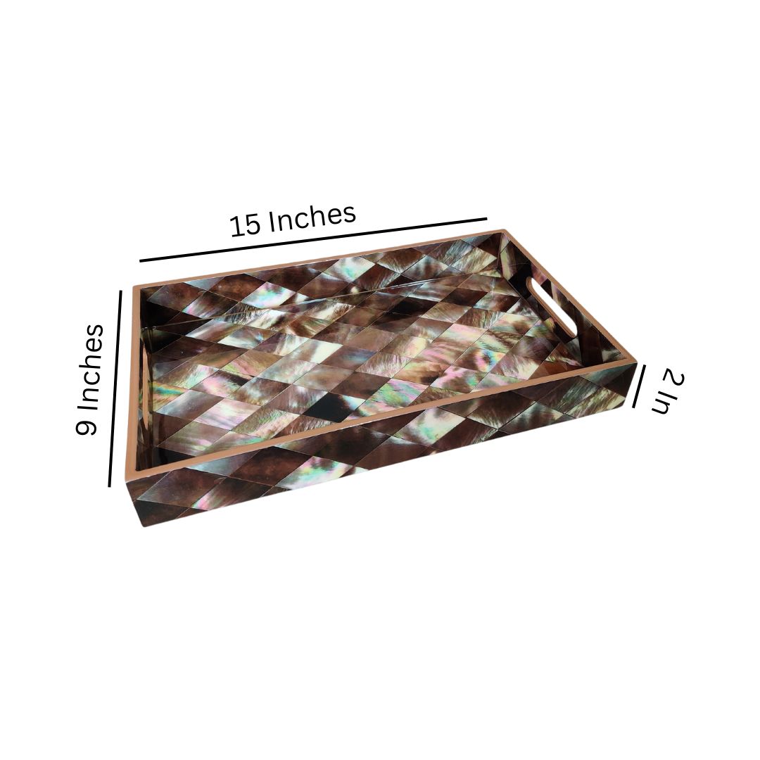 Rectangle Tray - Brown Diamond