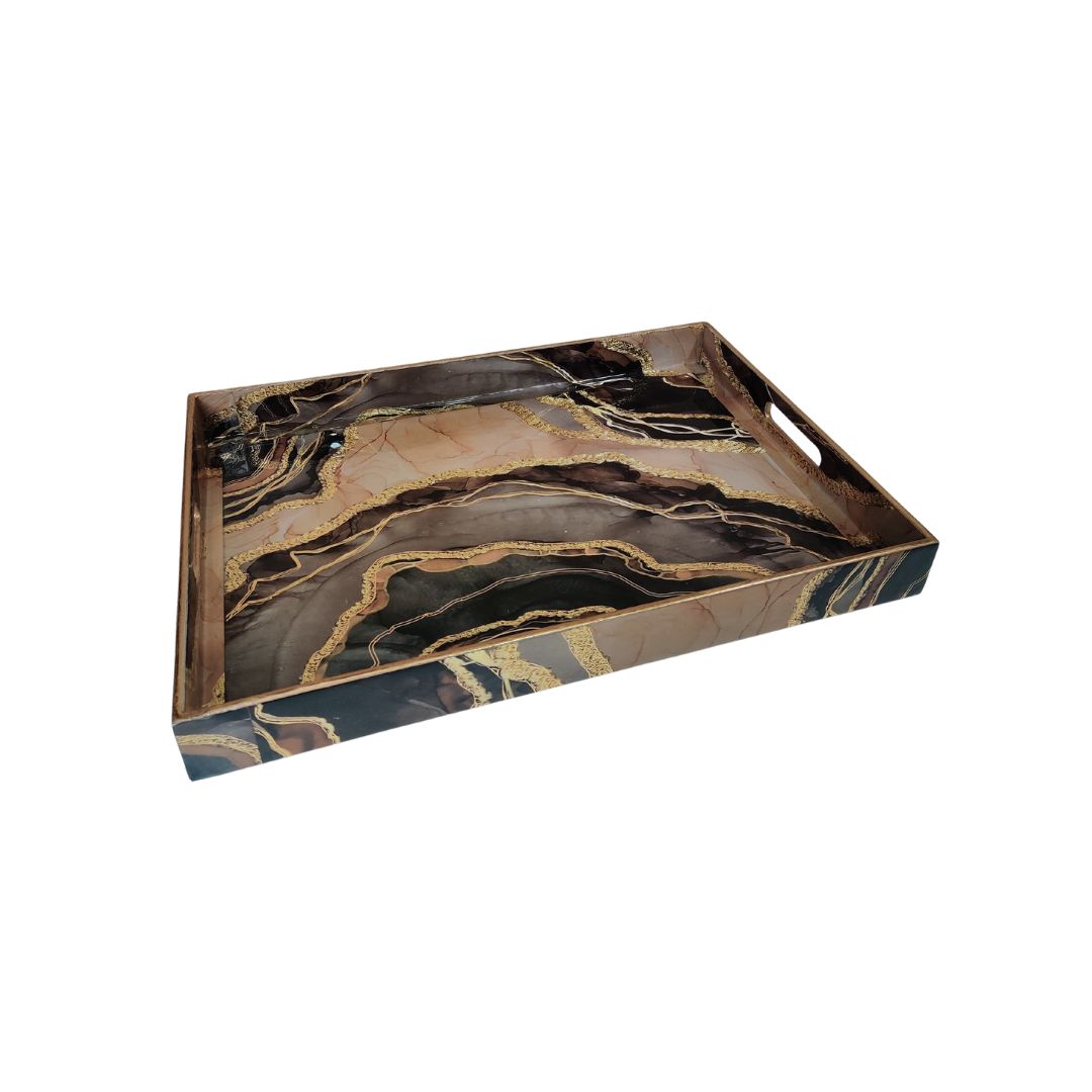 Single Tray - Large Brown Marble