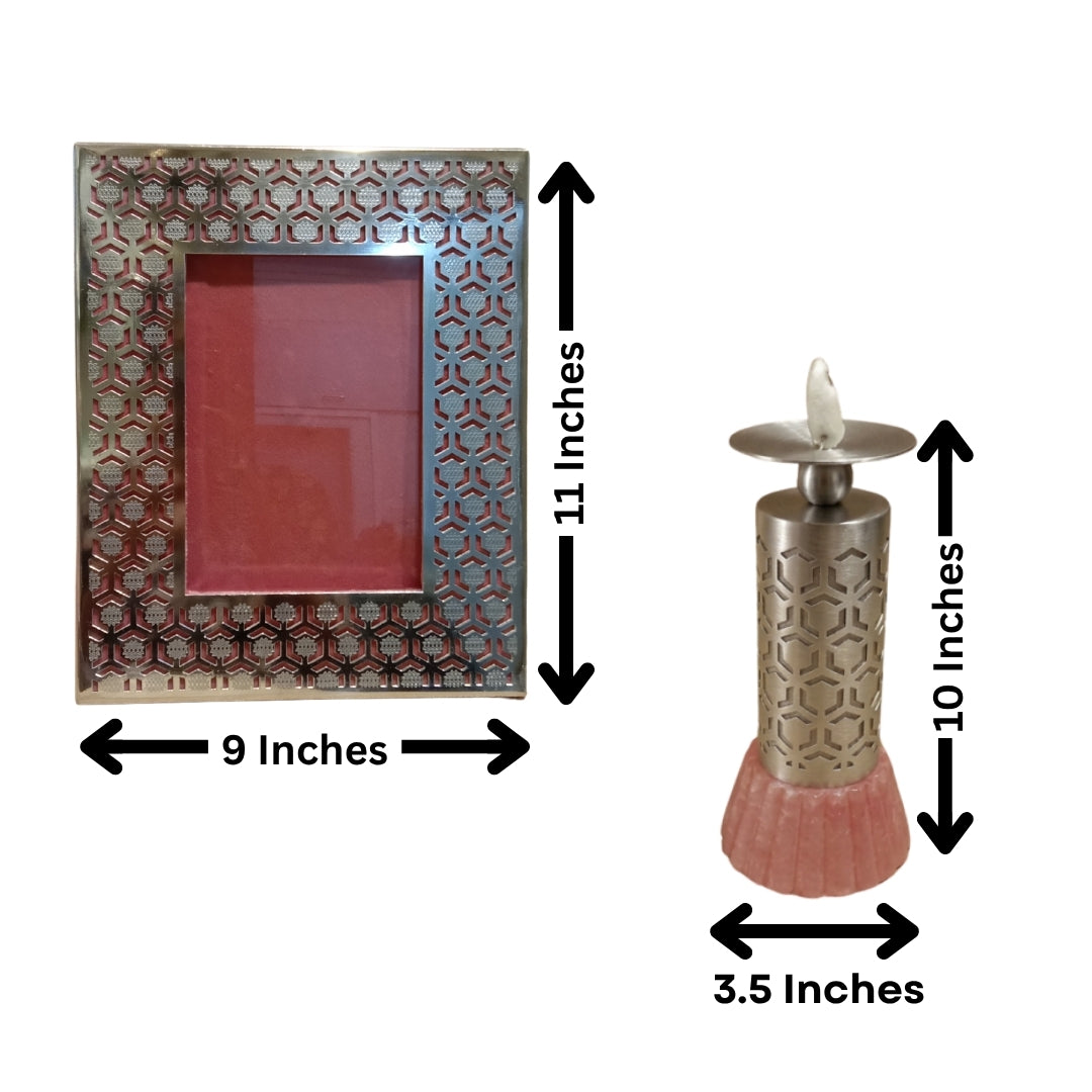 Exquisite Silver-Plated Shahi Baraat Photo Frame with Velvet Gift Box
