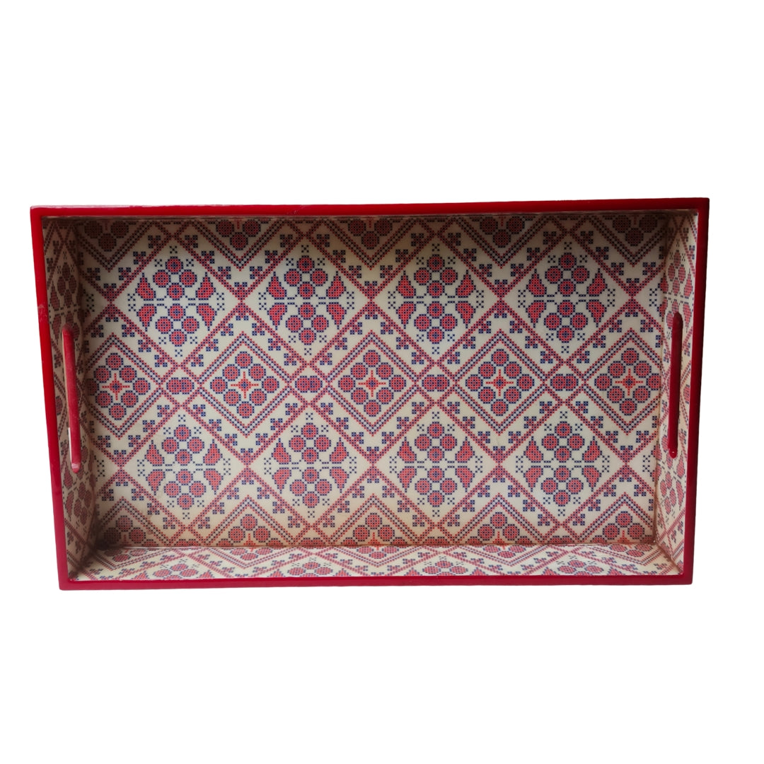 Large Pink Eiffel Print With Enamel Tray