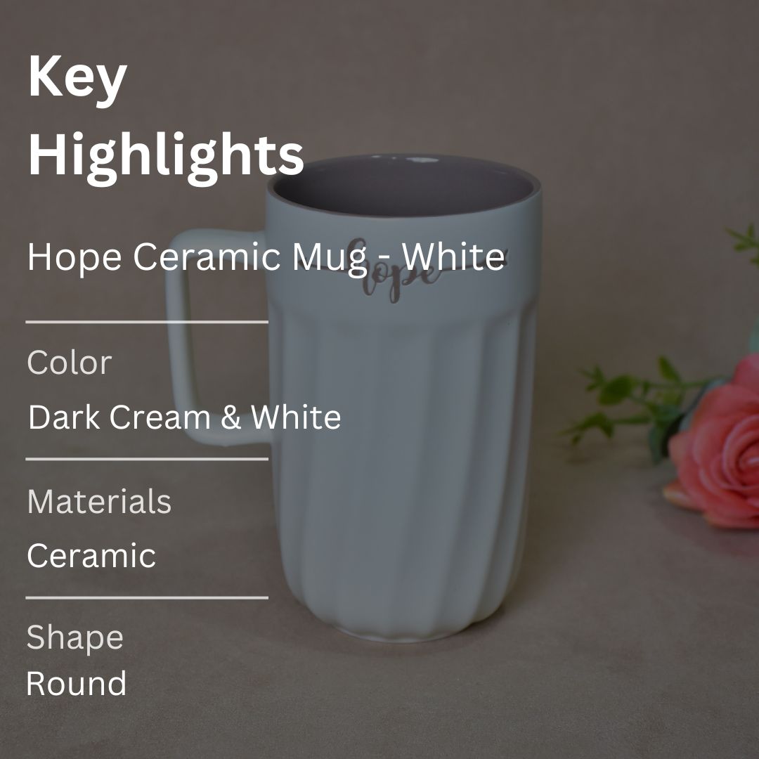 Hope Ceramic Mug - White