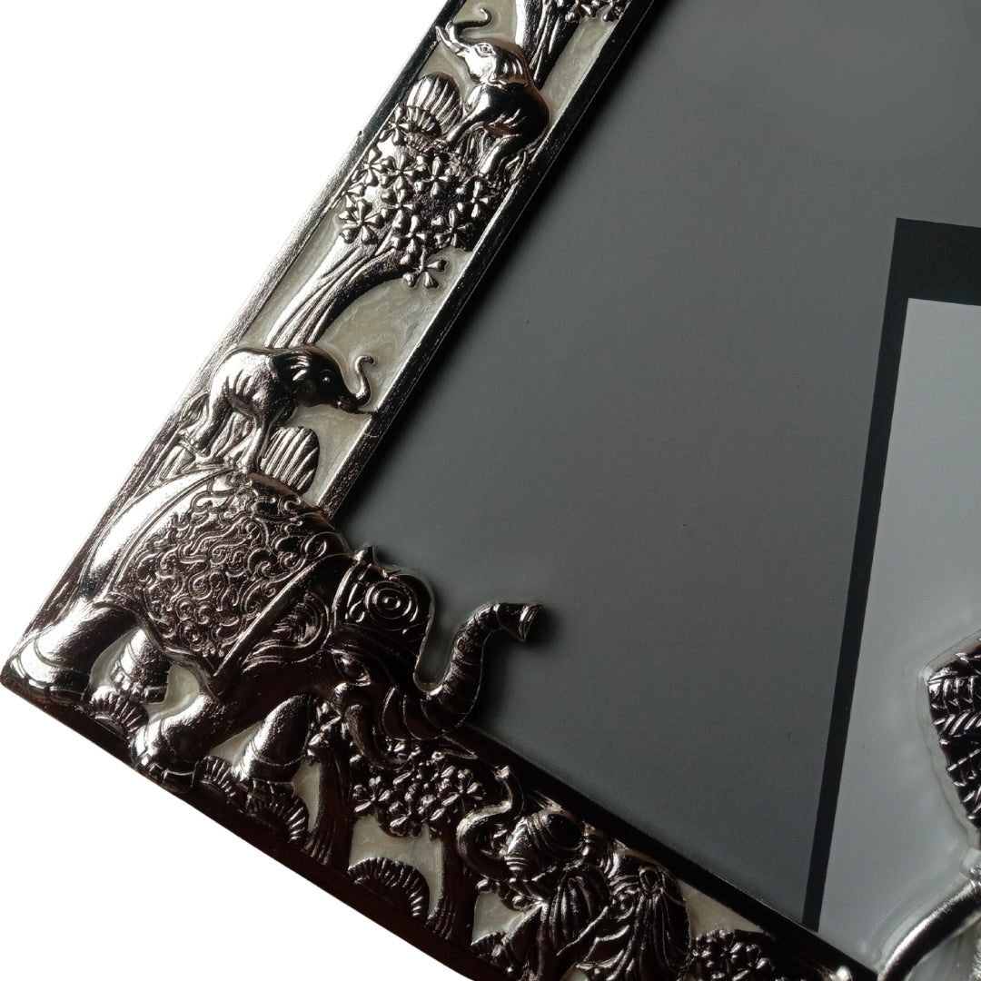 Decorative Silver Elephant Design Photo Frame