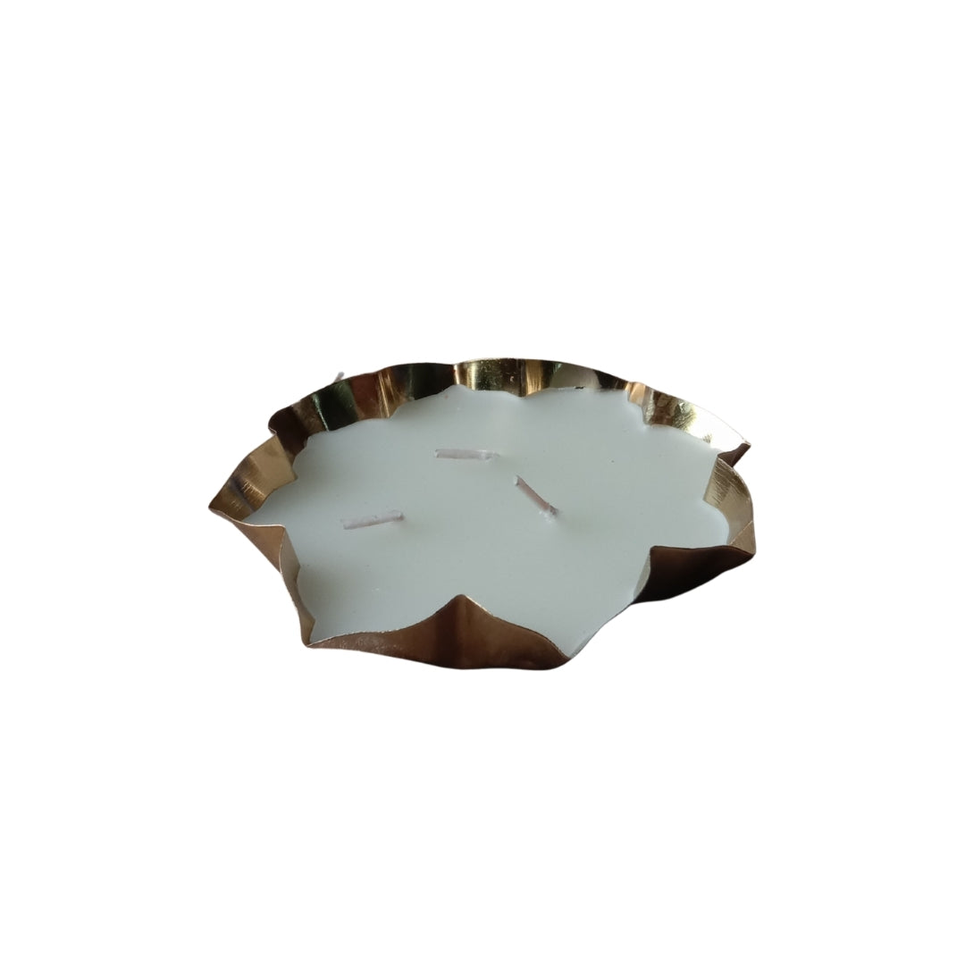 Luxury Gold-Rimmed Lotus Shape Scented Candle Gift Set OF 3