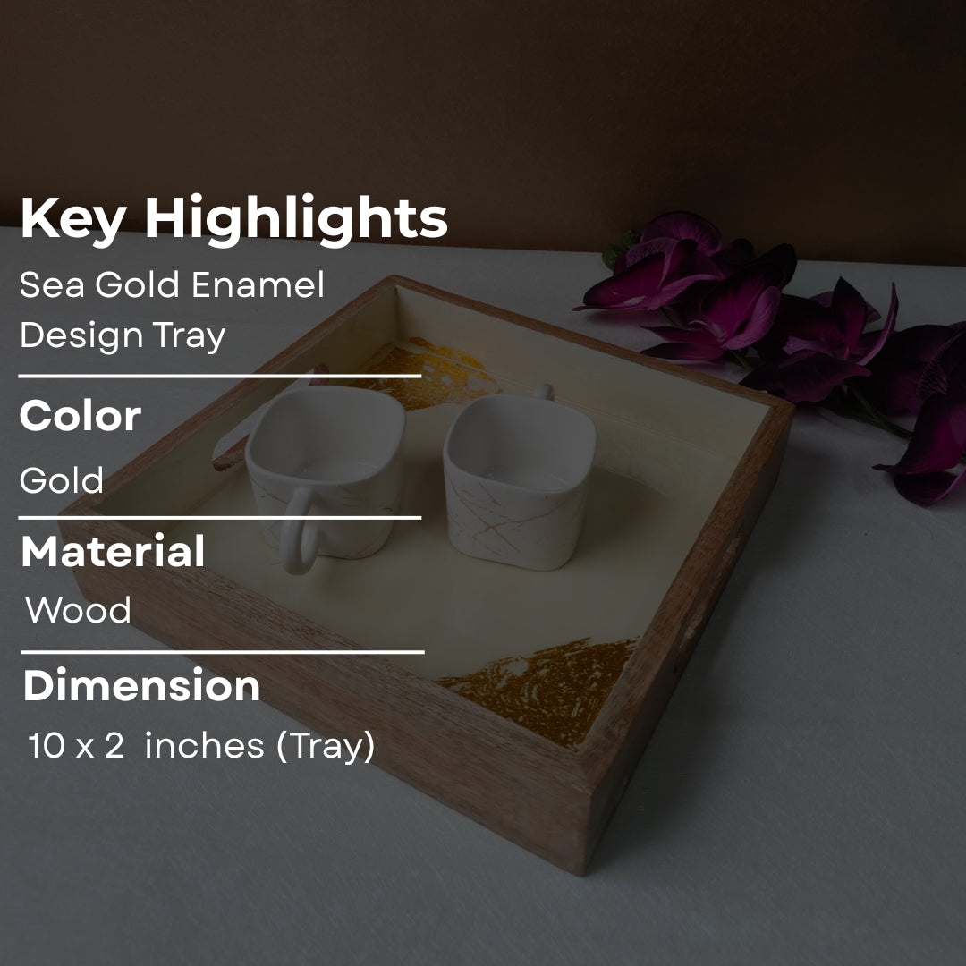 Gold Foil Square Design Tray