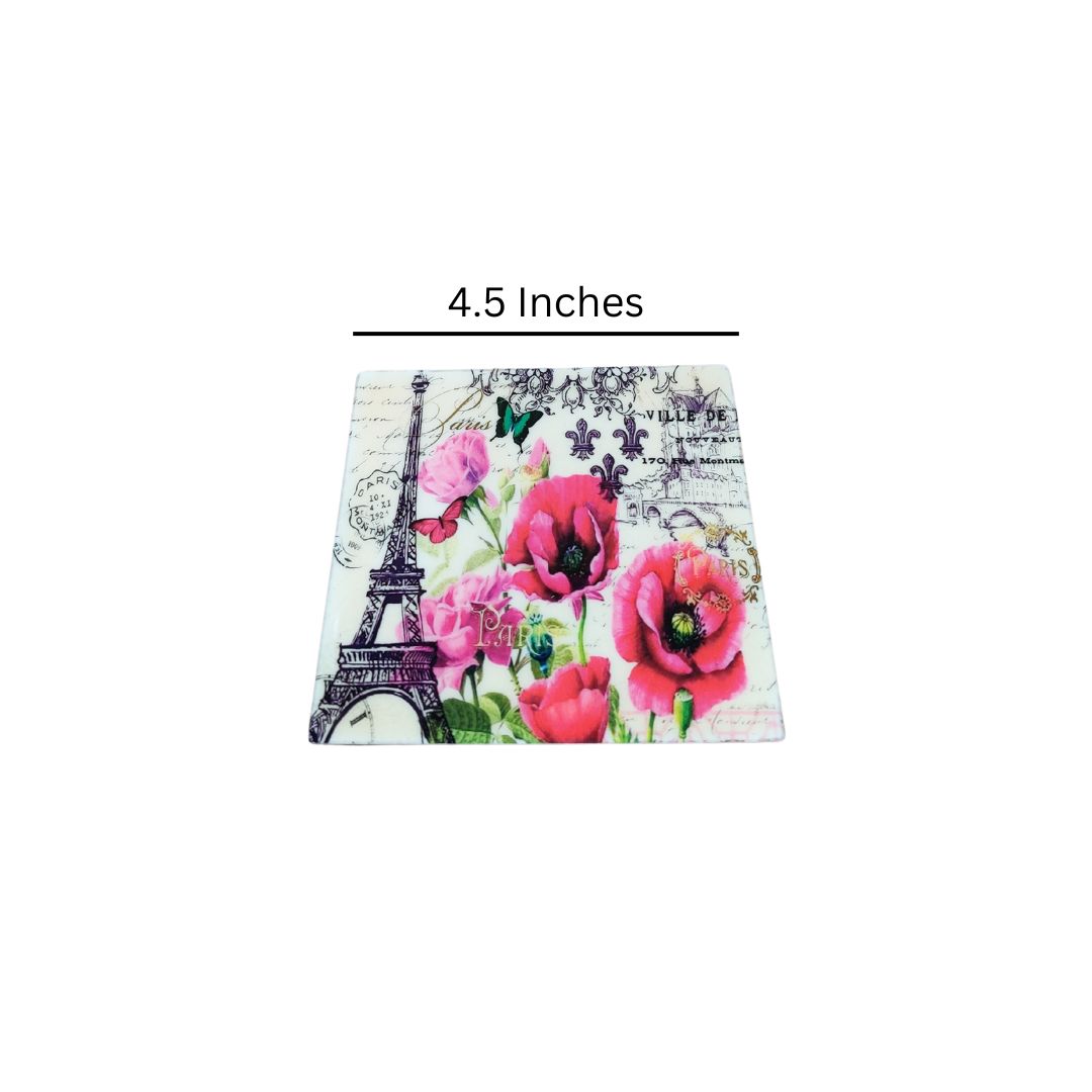 Table Coaster - Pink Eiffel Set Of 6