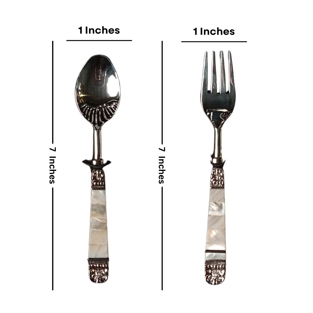 30 Pcs Mother of Pearl Stainless Steel Cutlery & Serving Set in Box