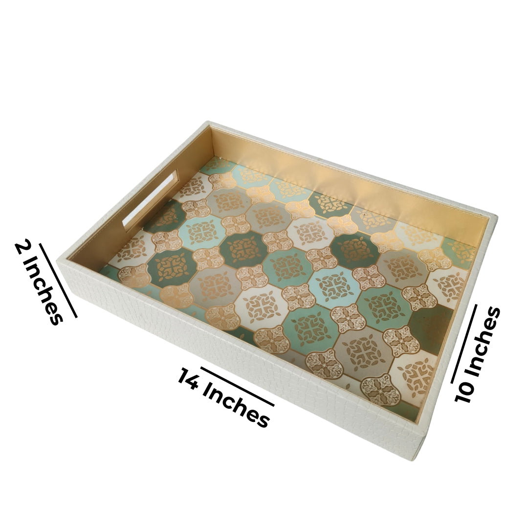 Brown Mosaic Leatherette Tray