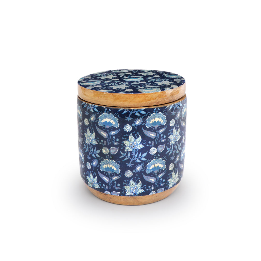Wooden Jar - Dark Blue 3- The Home Co.