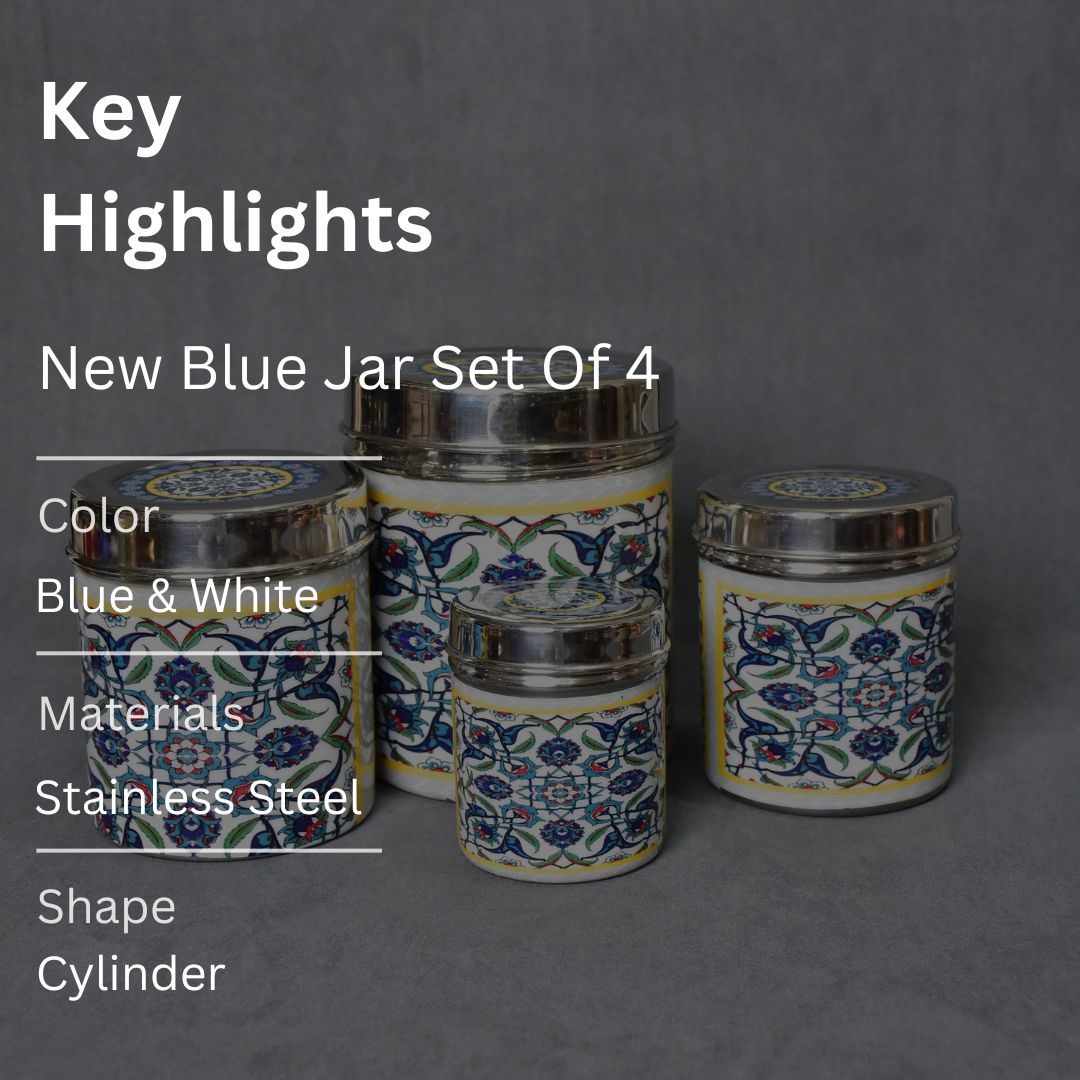 New Blue Jar Set Of 4