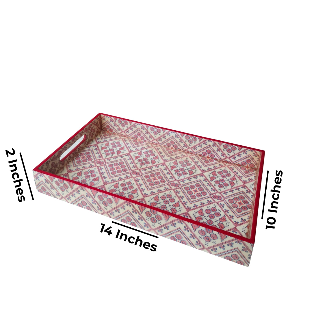 Large Pink Eiffel Print With Enamel Tray