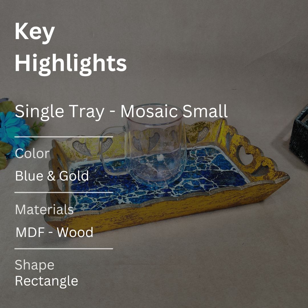 Single Tray - Blue Mosaic Small