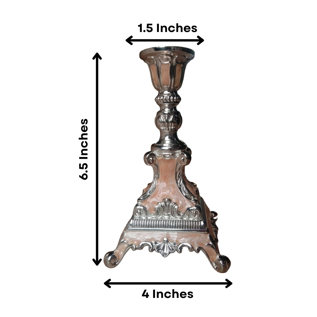Decorative Silver Plated Candlestick Holders Set of 2