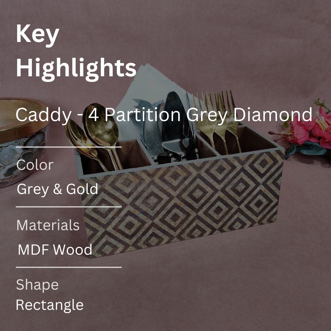 Caddy - 4 Partition Grey Diamond