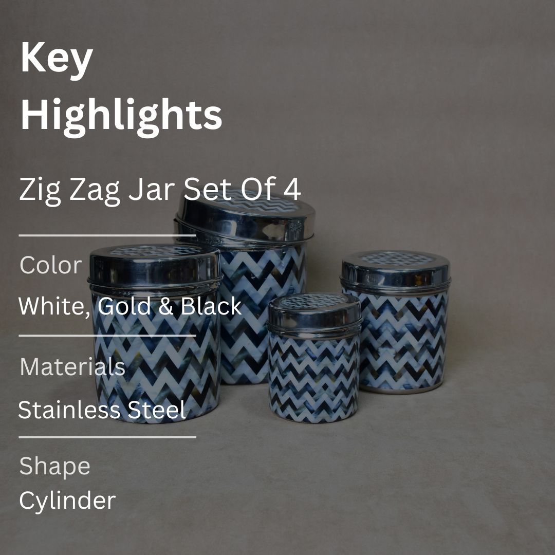 Zig Zag Jar Set Of 4