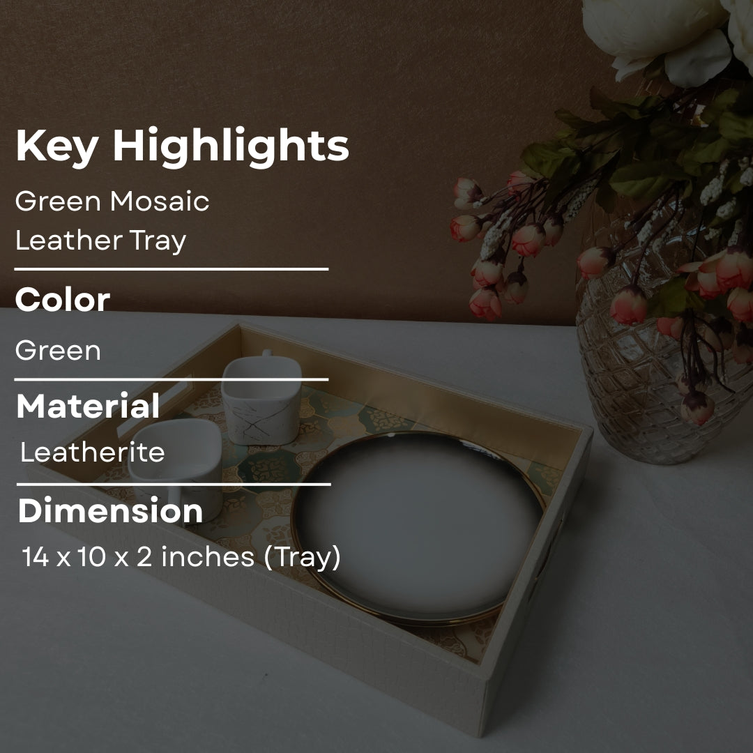 Brown Mosaic Leatherette Tray