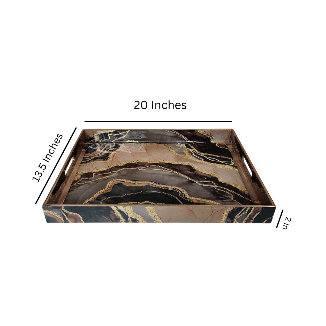 Single Tray - Large Brown Marble