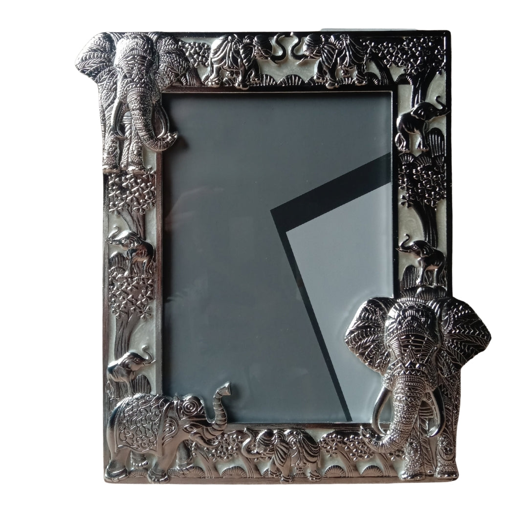 Decorative Silver Elephant Design Photo Frame