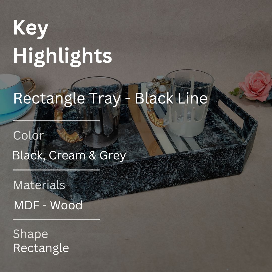 Rectangle Tray - Black Line