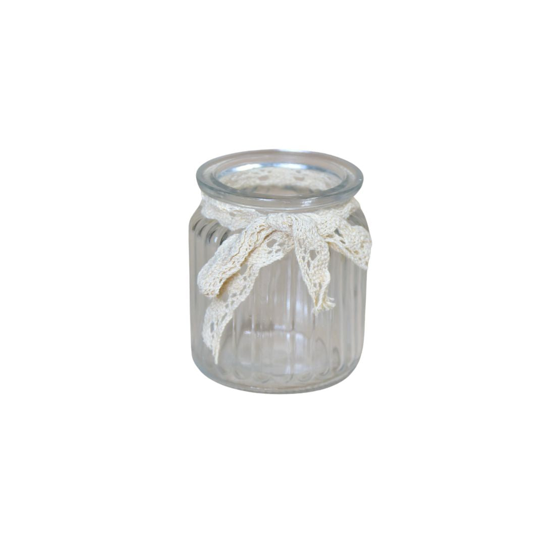 Ceramic Jar With Flower Lid Set Of 3