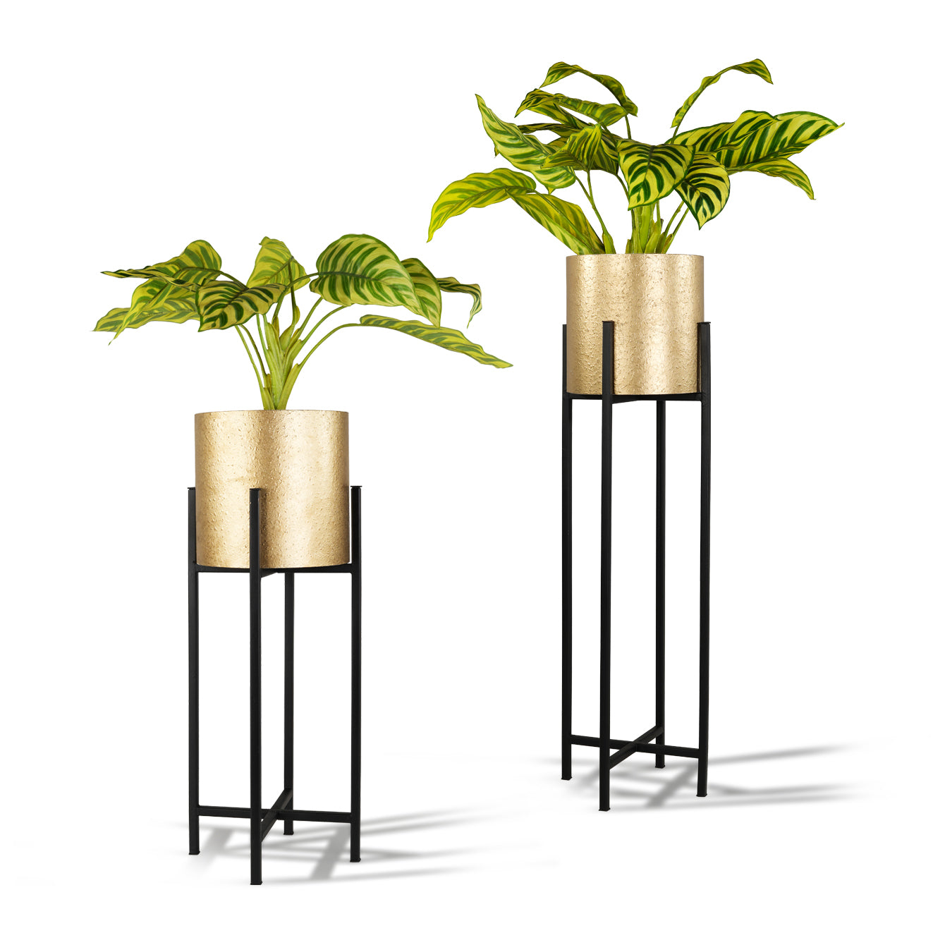 Gold Square Planter Set of 2