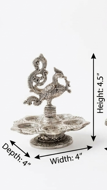 Metal Handmade Peacock Shape Diya small