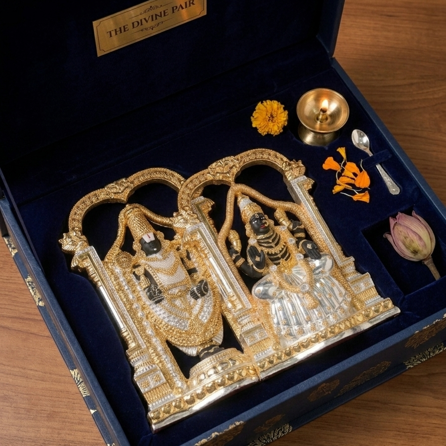 The idols of Tirupati Balaji (Lord Venkateswara) and Padmavati Devi idols set