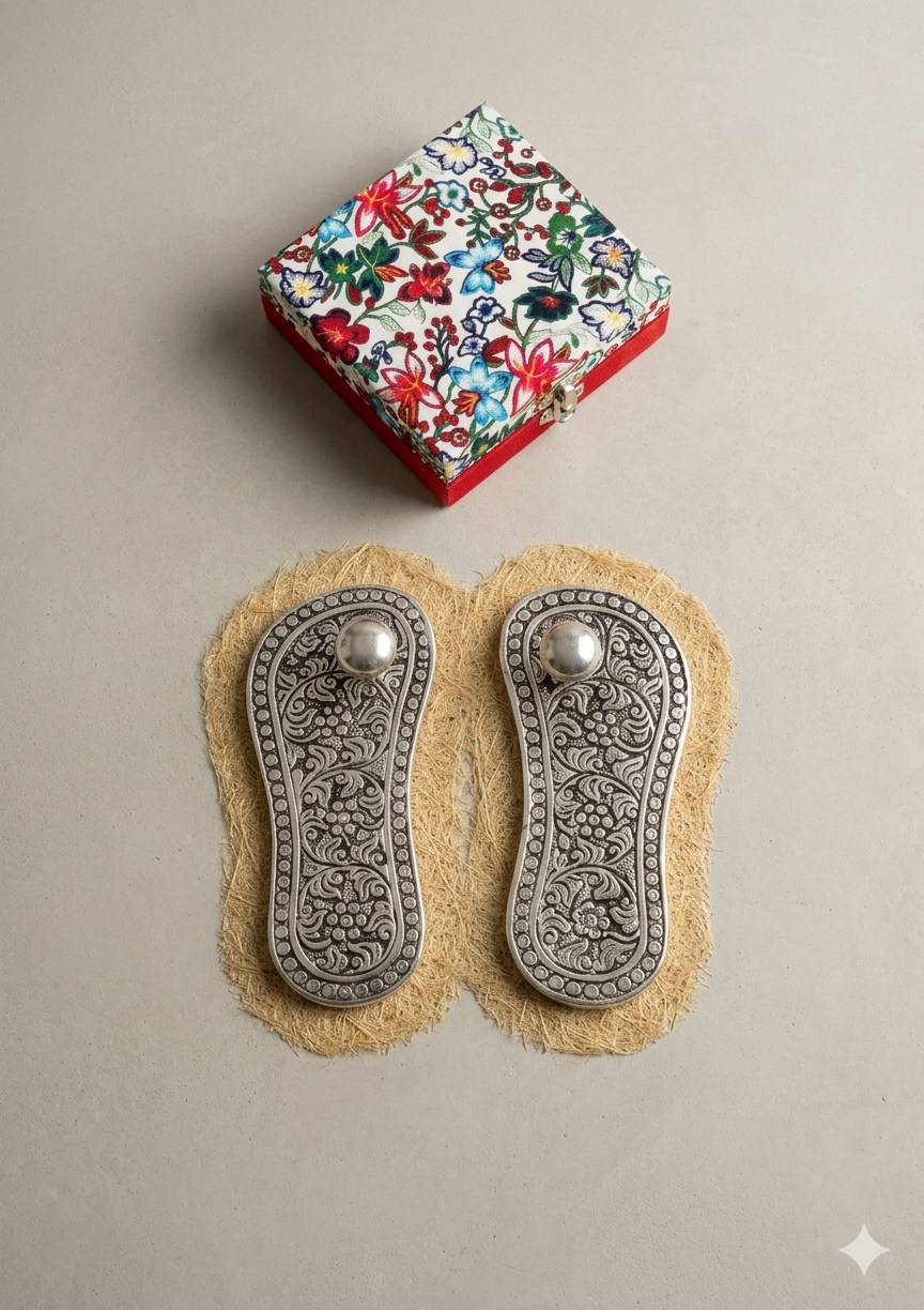 Silver Plated Charan Paduka