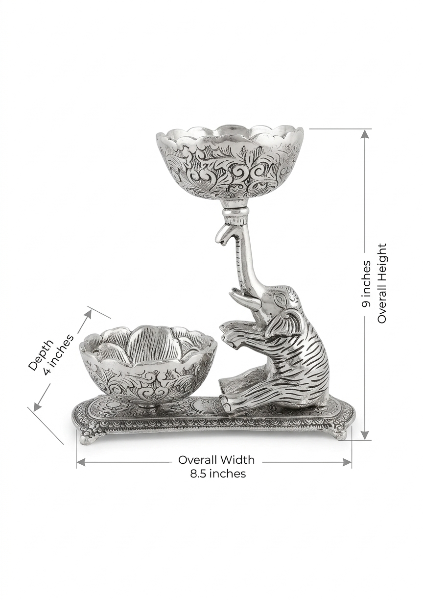 Silver Plated Elephant Shape Dry-Fruit Bowl