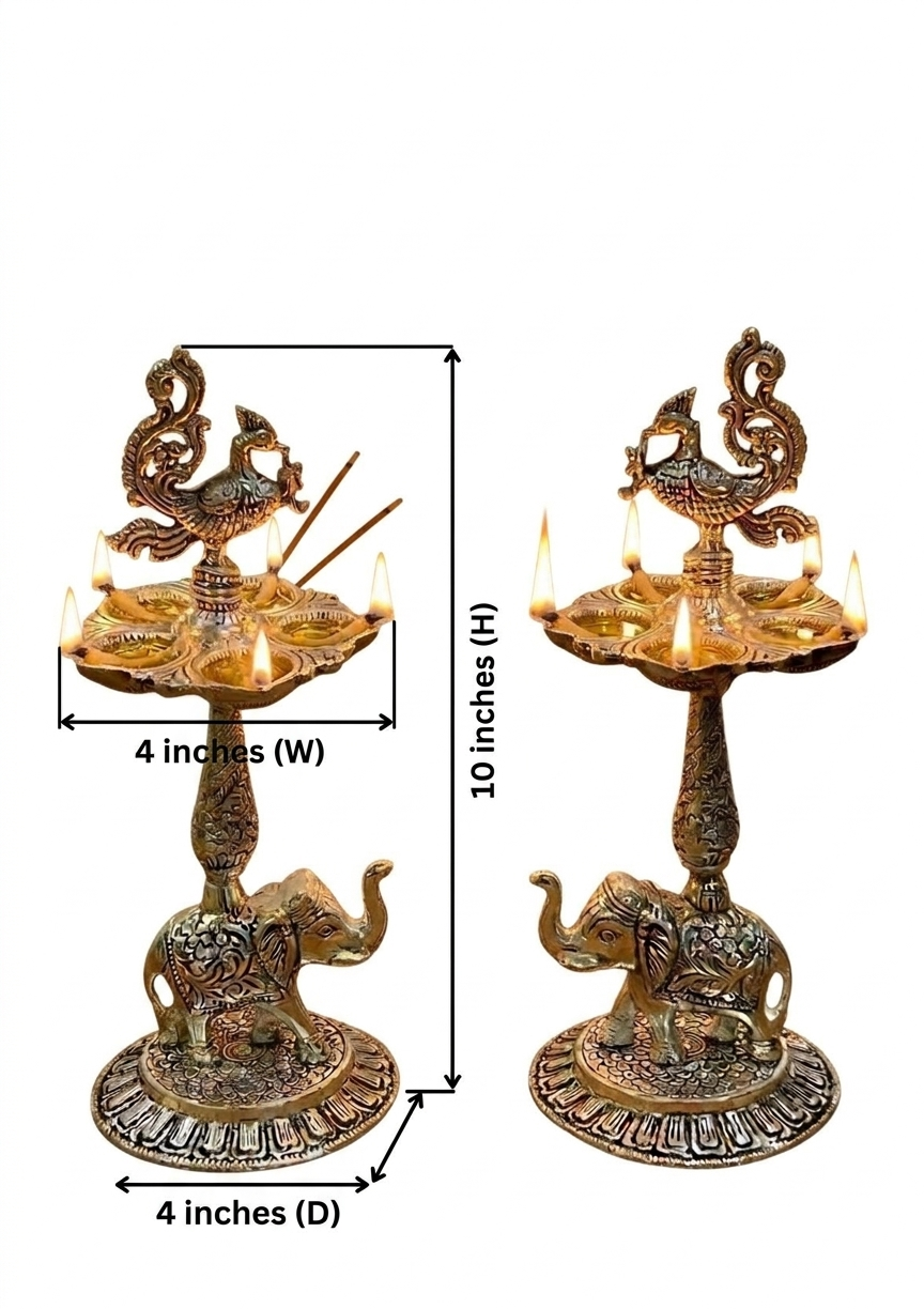 Silver Plated Elephant  Shape Samai / Lamp