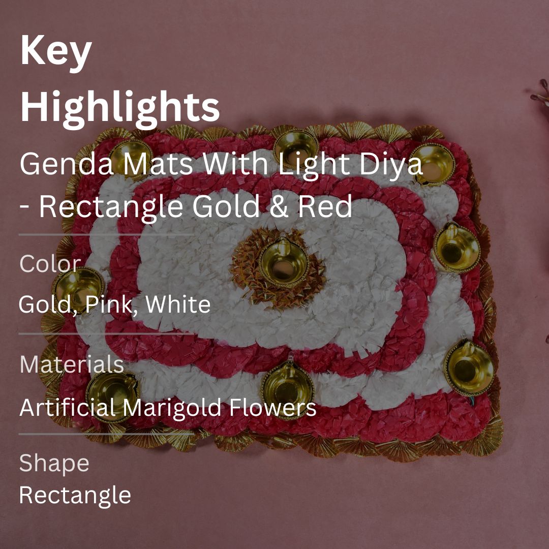 Genda Mats With Light Diya - Rectangle