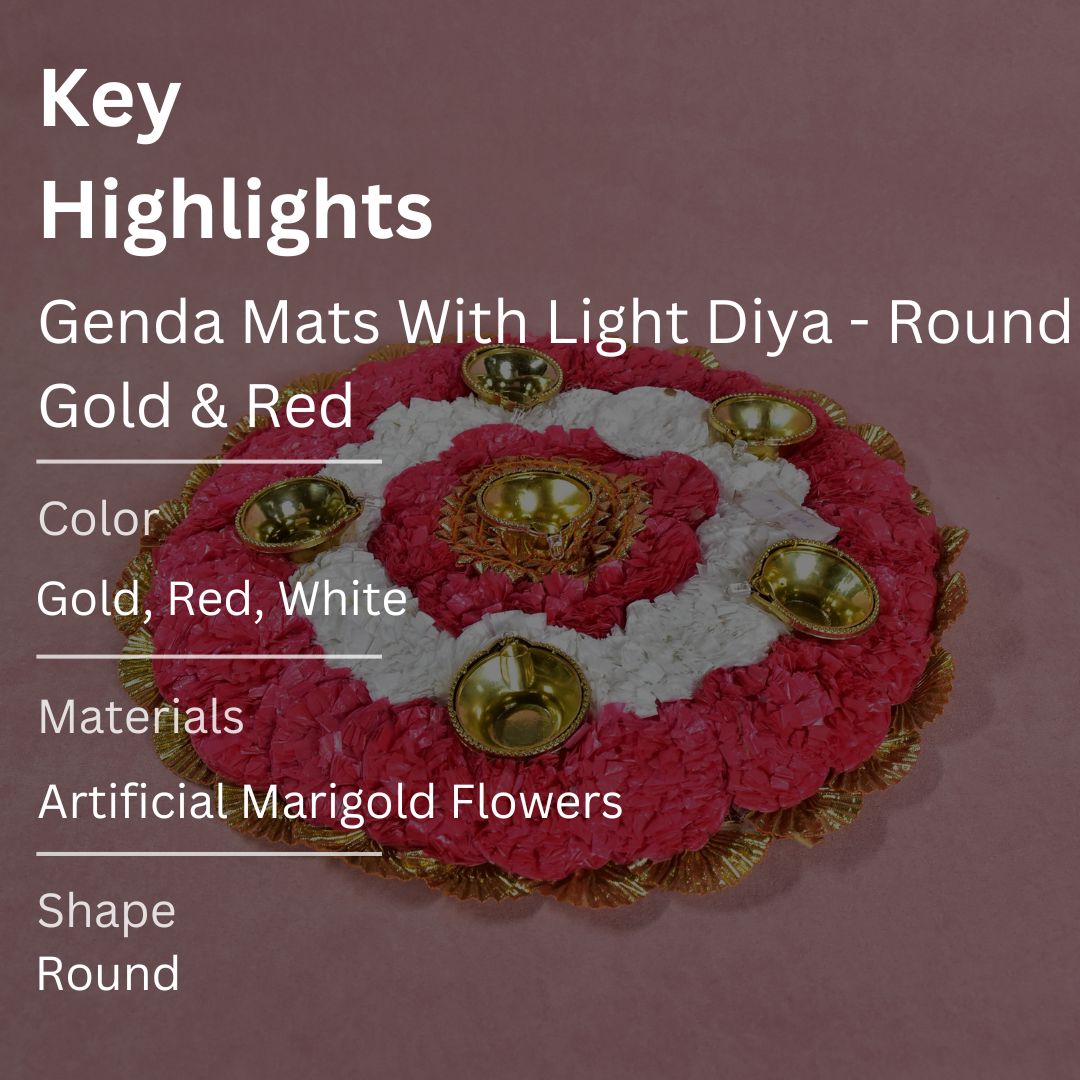 Genda Mats With Light Diya - Round