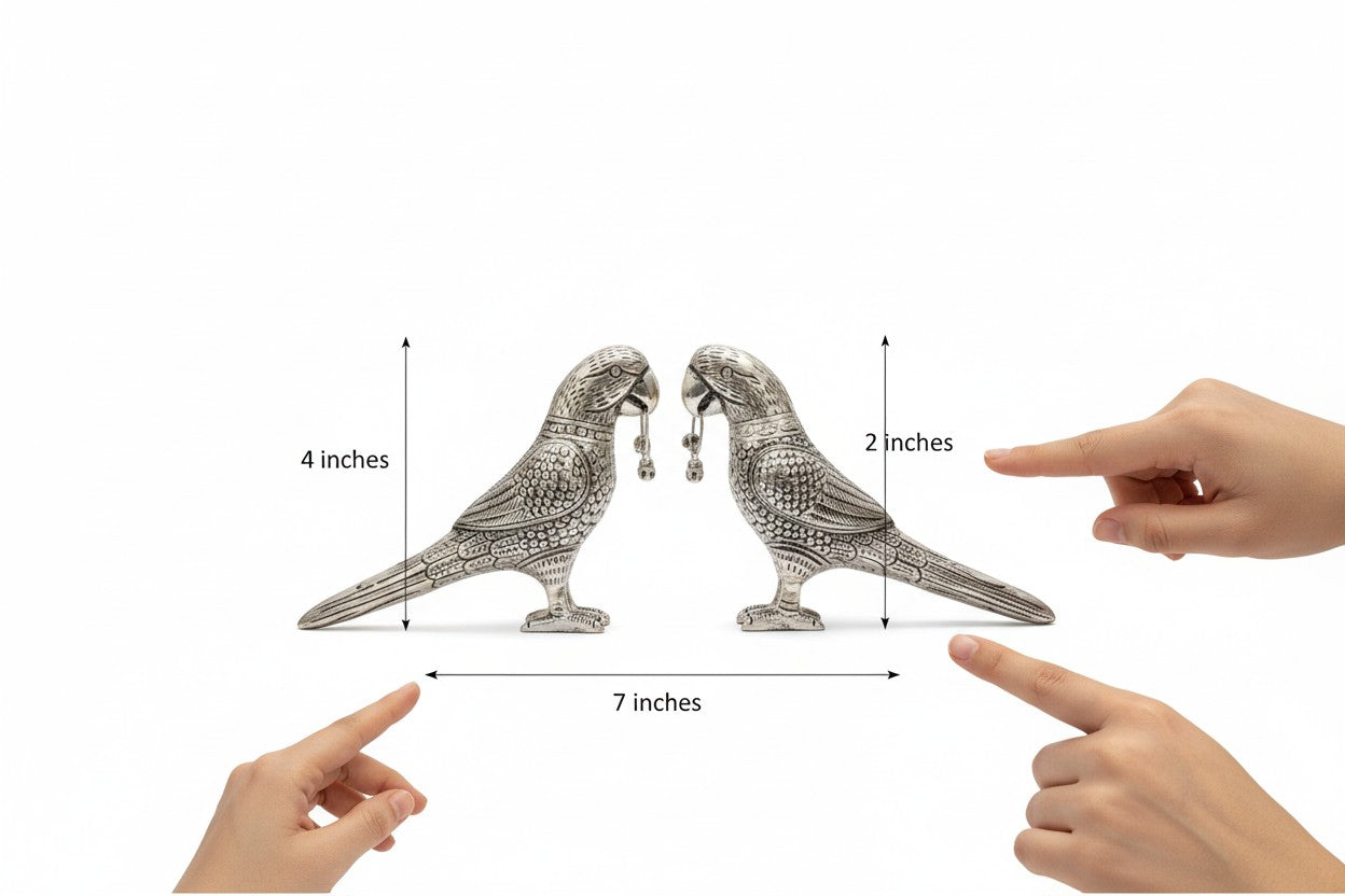 Silver Plated Decorative Parrot