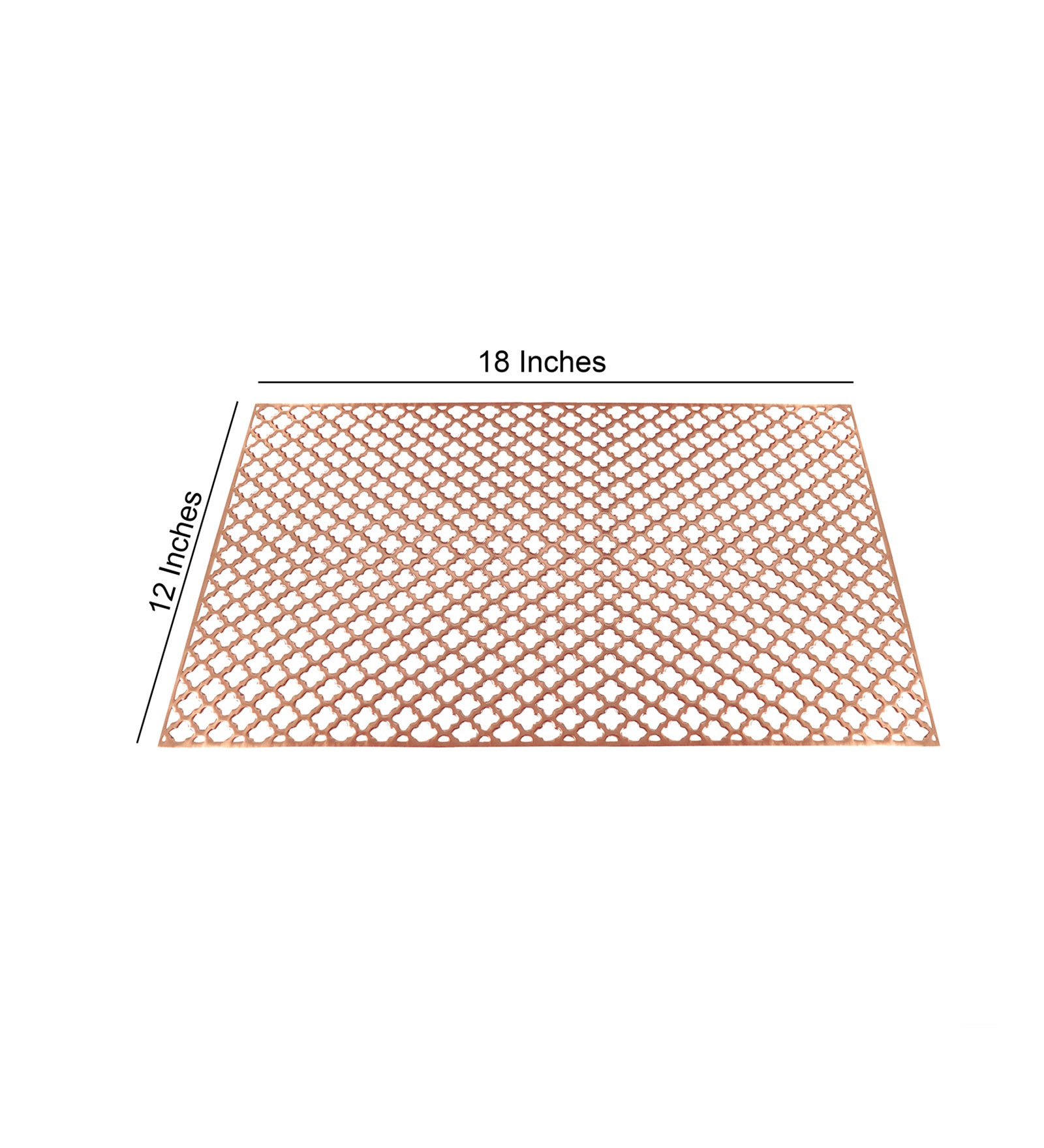 Leatherette Lazorcut Rectangle Tablemats - Copper Jali (Pack of 6)