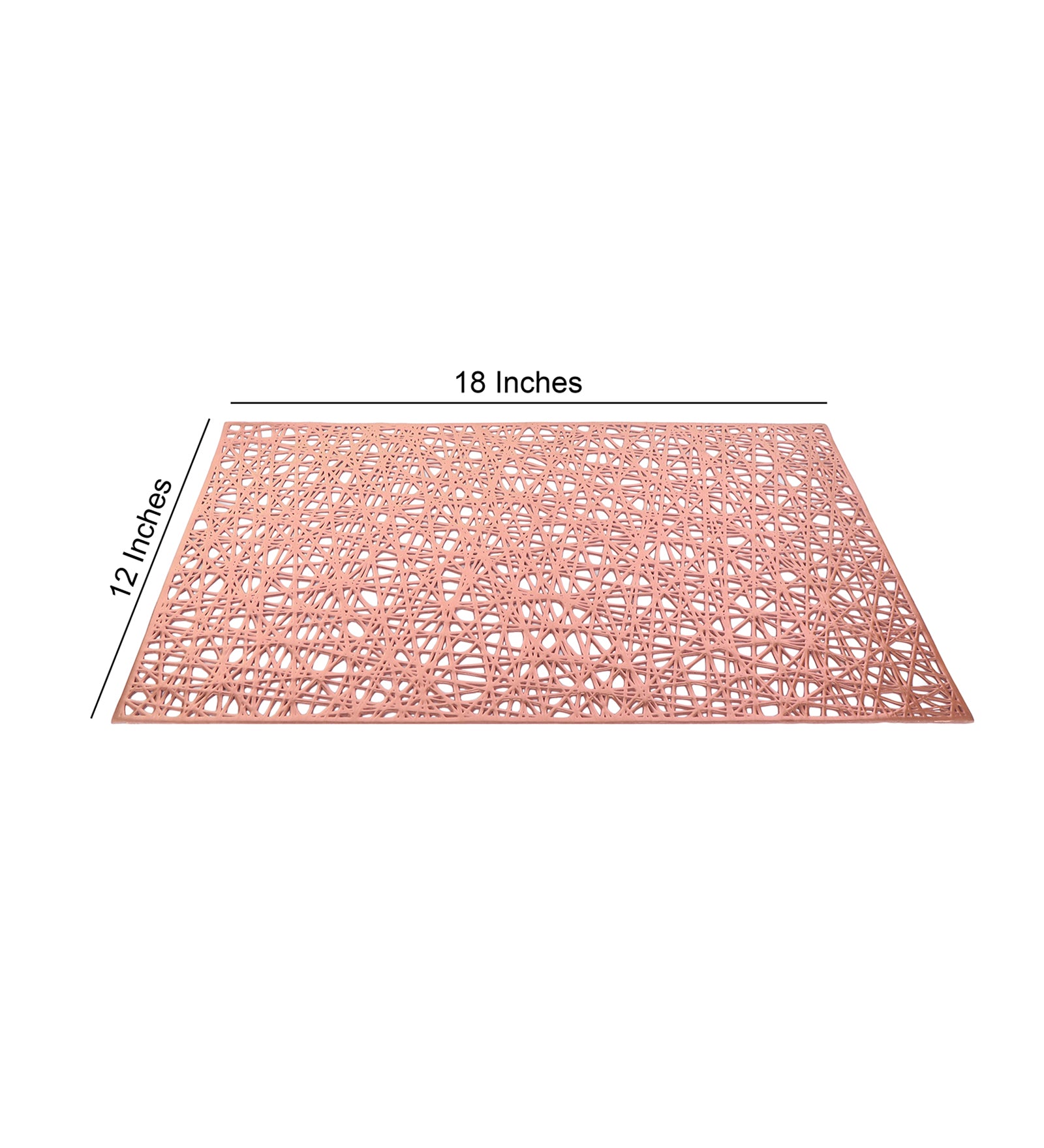 Leatherette Lazorcut Rectangle Tablemats - Copper Mix Jali (Pack of 6)