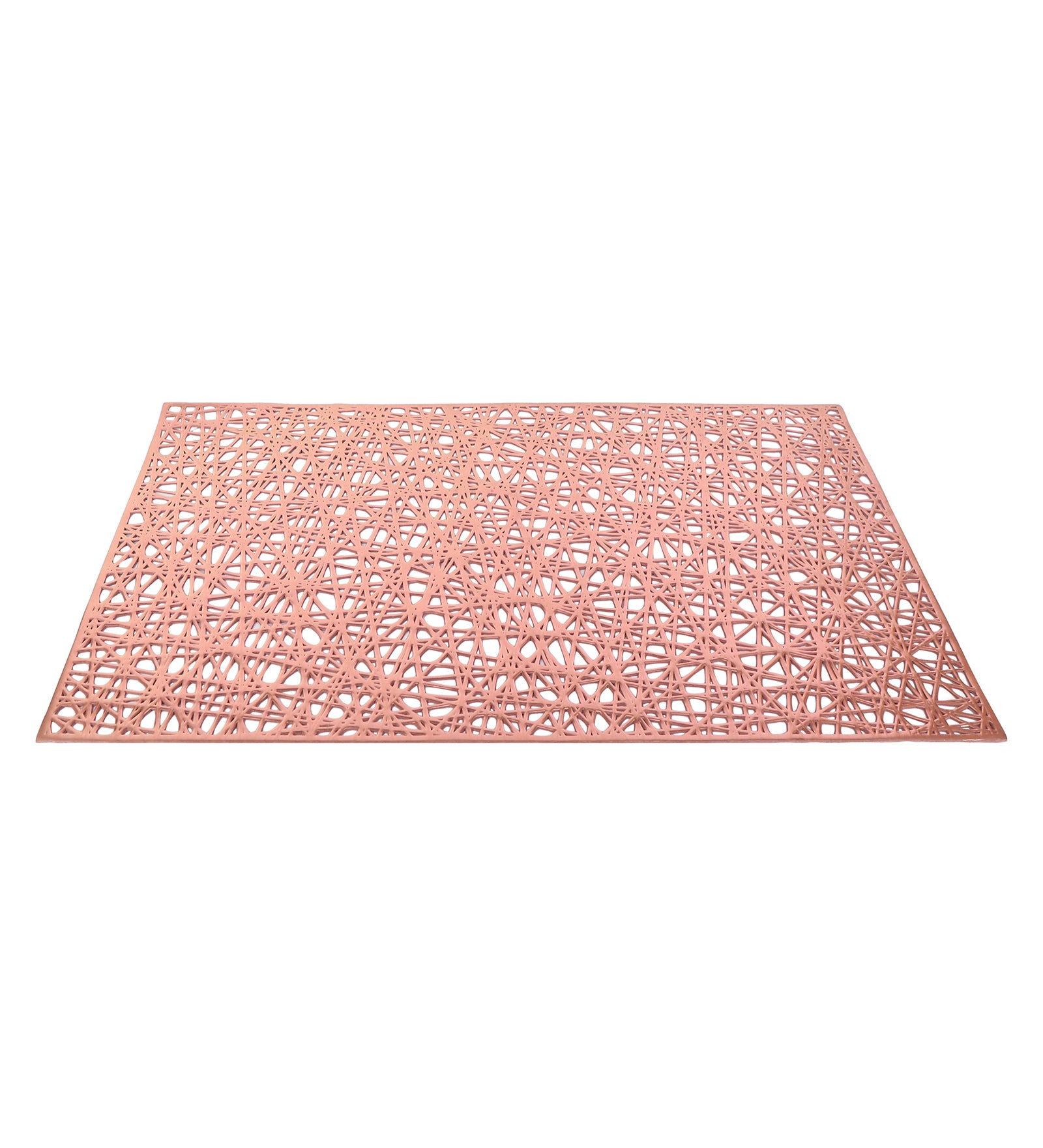 Leatherette Lazorcut Rectangle Tablemats - Copper Mix Jali (Pack of 6)