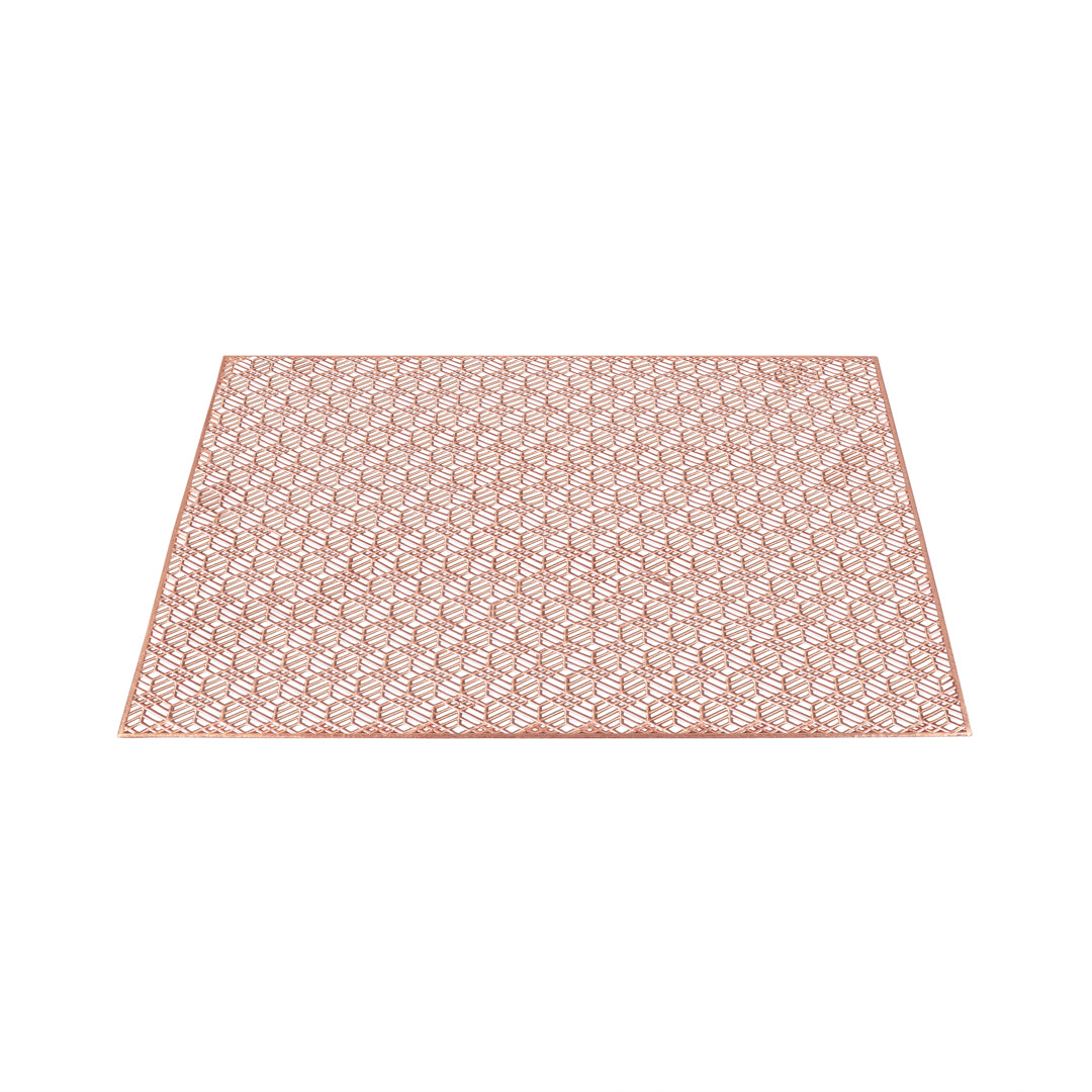 Leatherette Lazorcut Rectangle Tablemats - Copper Wave (Pack of 6)