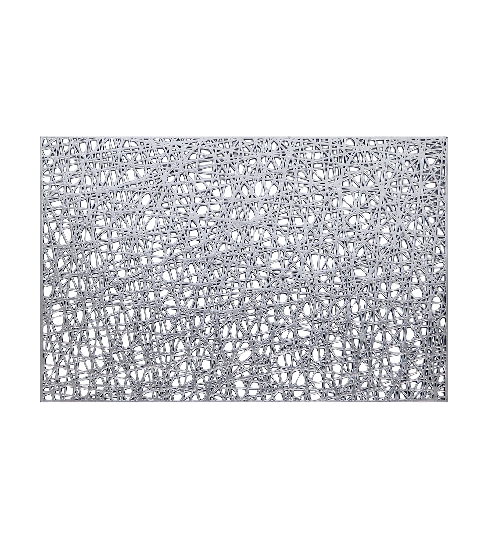 Leatherette Lazor Cut Rectangle Tablemats - Silver Mix Jali Cut