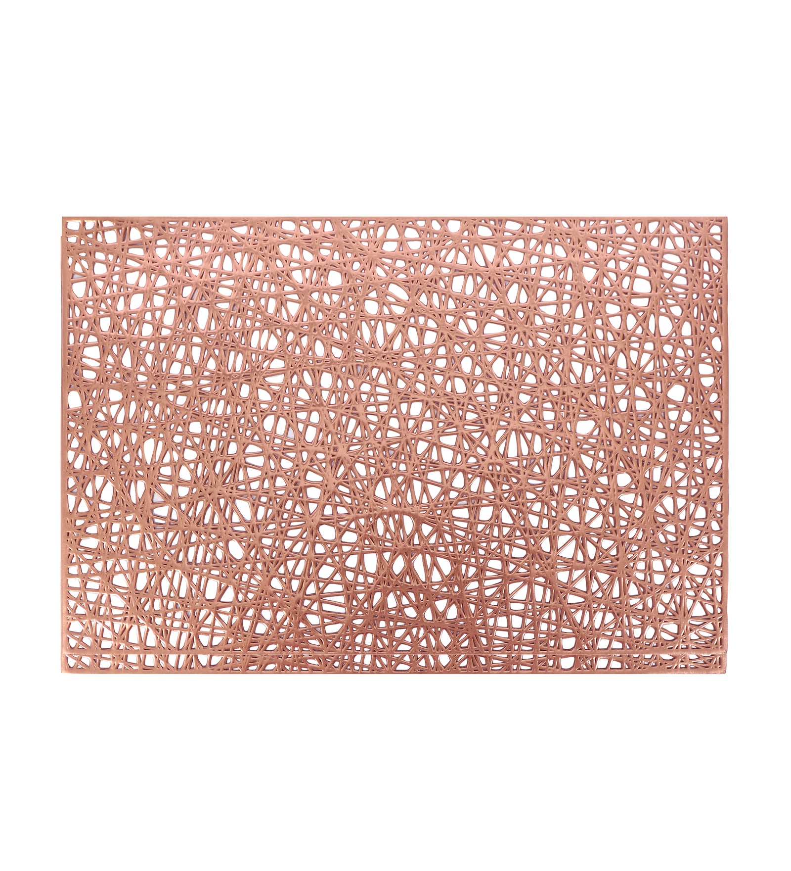 Leatherette Lazorcut Rectangle Tablemats - Copper Mix Jali (Pack of 6)