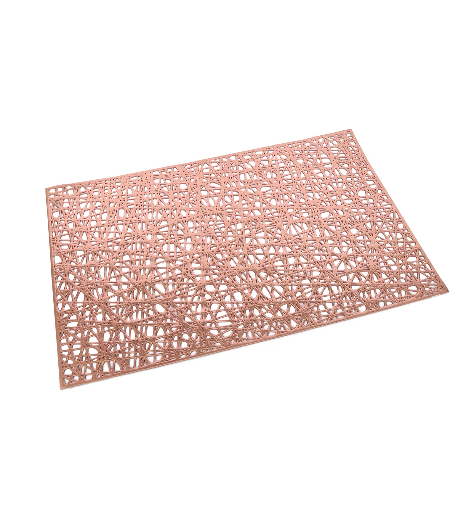 Leatherette Lazorcut Rectangle Tablemats - Copper Mix Jali (Pack of 6)