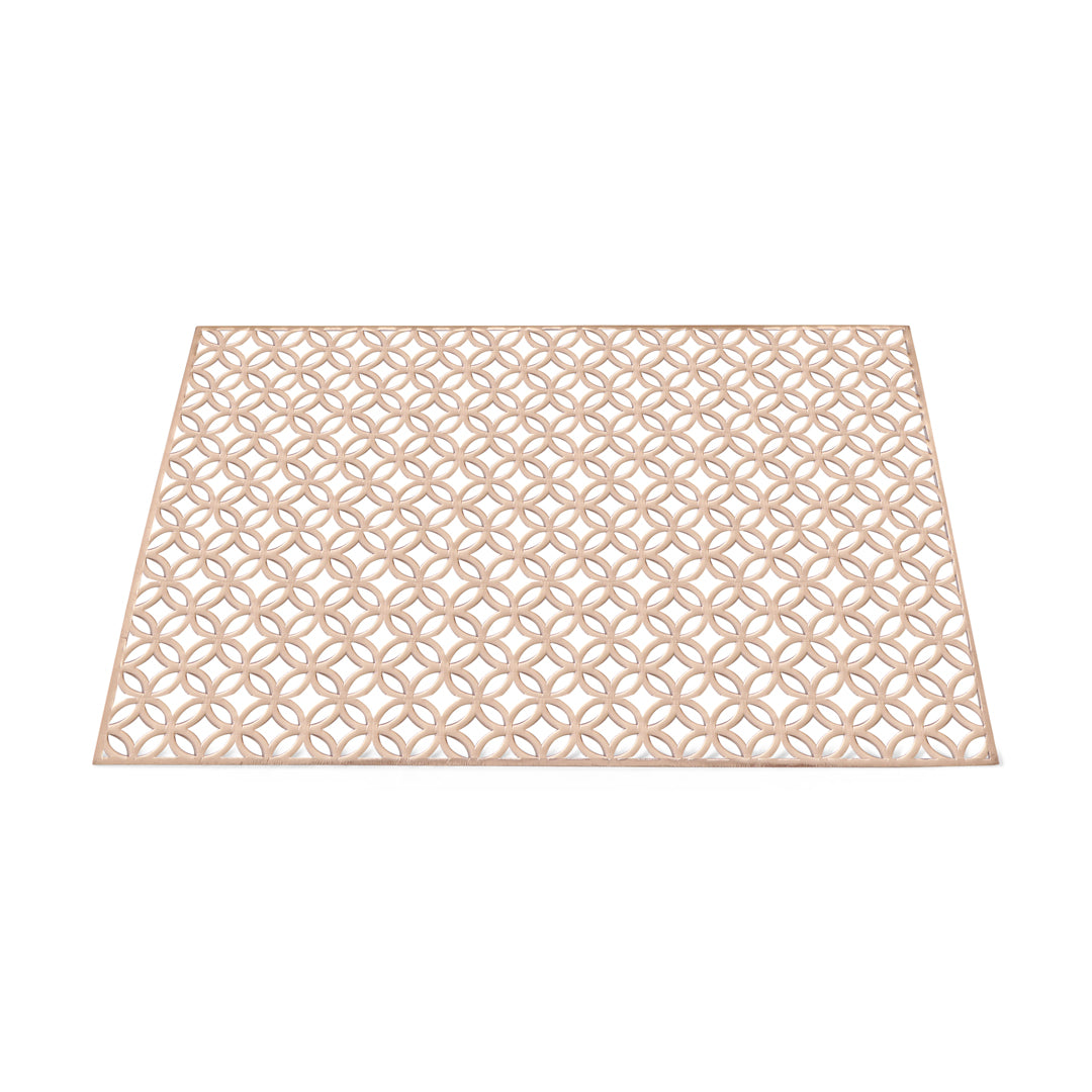 Leatherette Lazorcut Rectangle Tablemats - Gold Flower (Pack of 6)